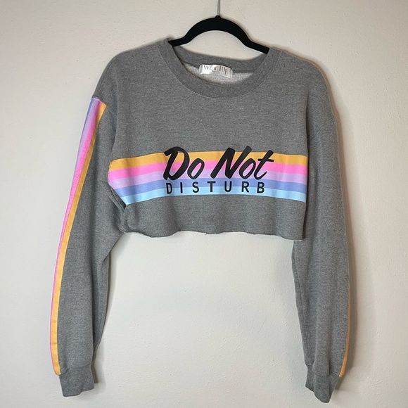 Wound Up Do Not Disturb Cropped Sweatshirt - Picture 1 of 7